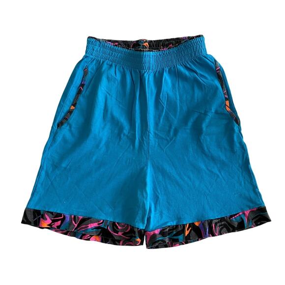 Vintage LA Workout Teal Shorts Size Medium VTG - Picture 1 of 7